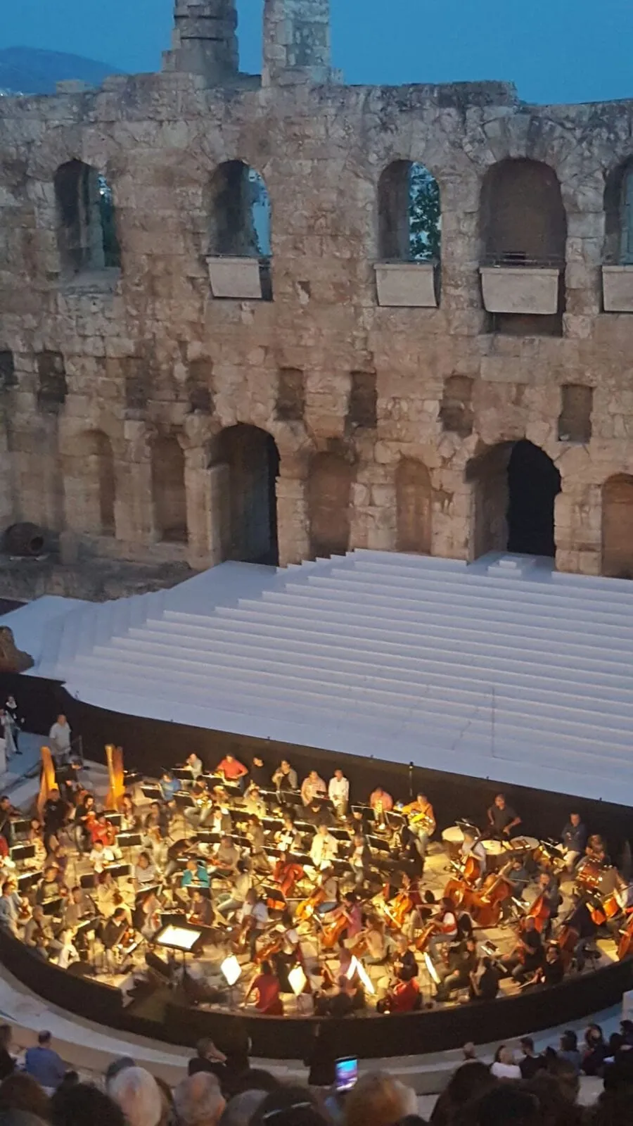 An evening concert at the ancient Odeon of Herodes Atticus in Athens