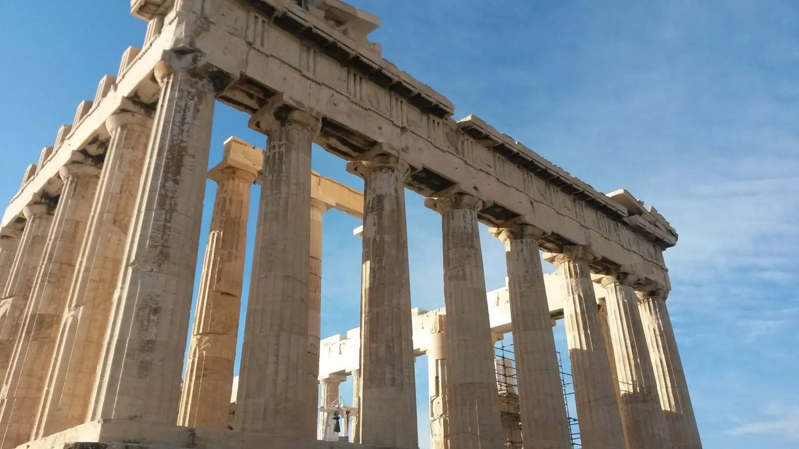 Columns of the Parthenon on the Acropolis in Athens