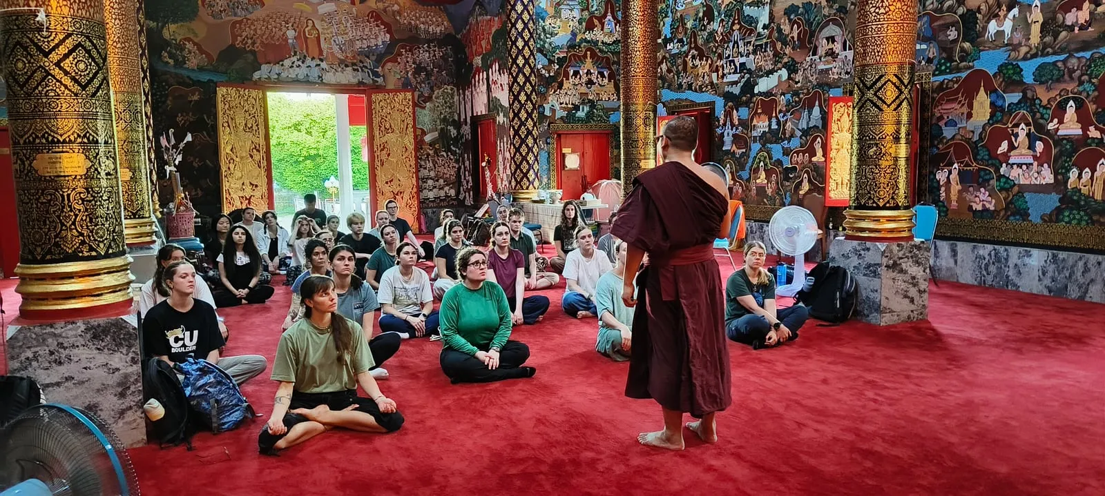 Students at a monk chat in Chiang Mai